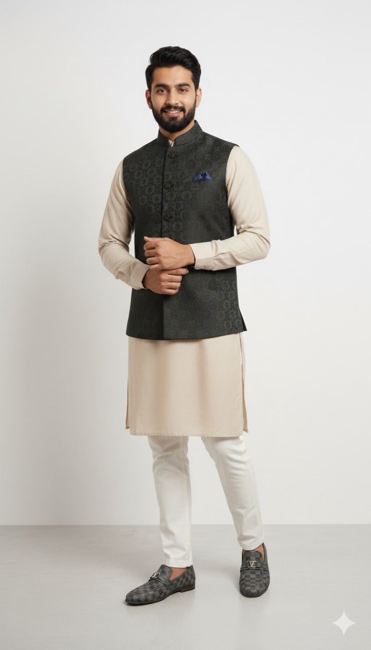 TS Store: Grey Checkered-Print Loafers with Signature Gold 'V' Buckle